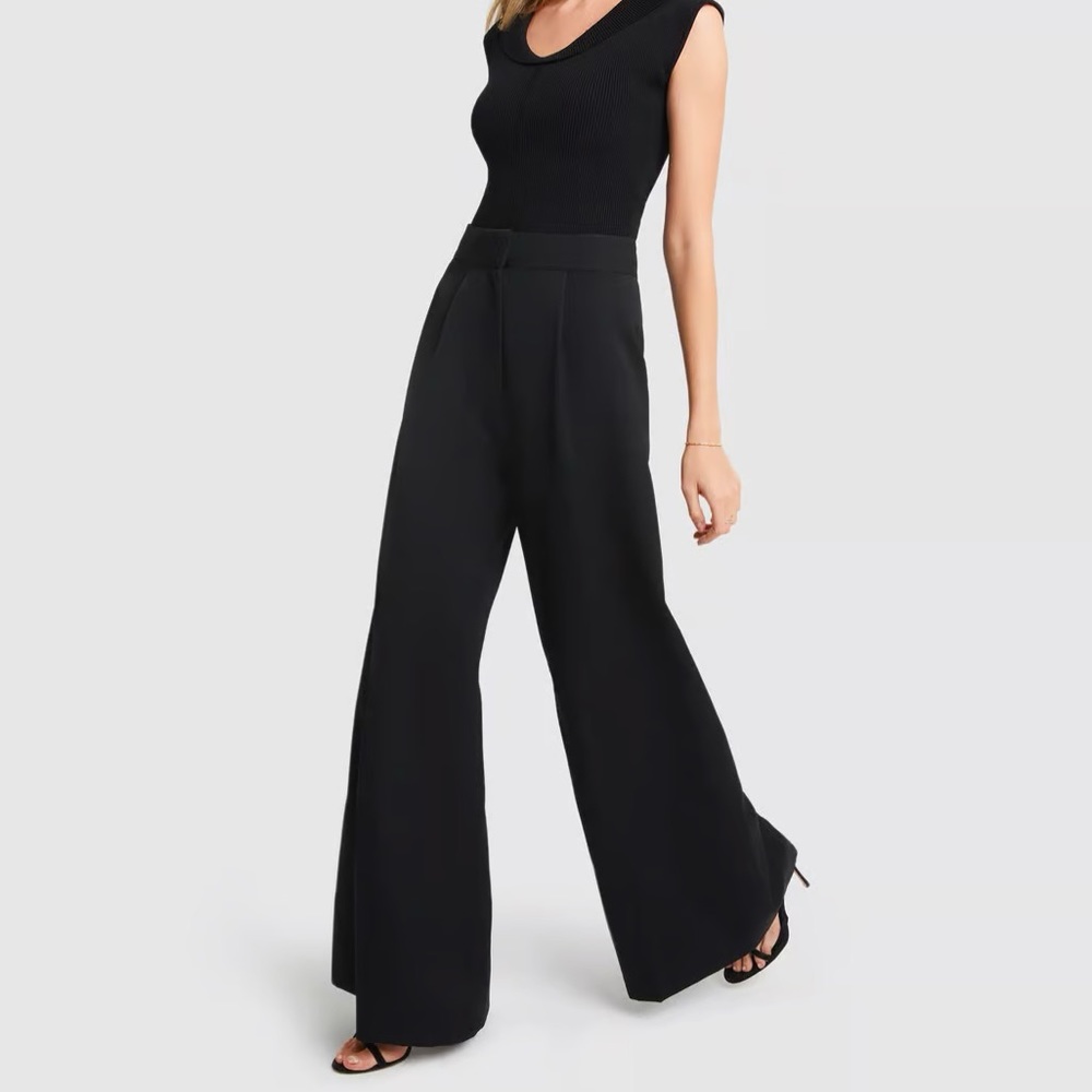 G. Label Wide-Leg Pleated Pants